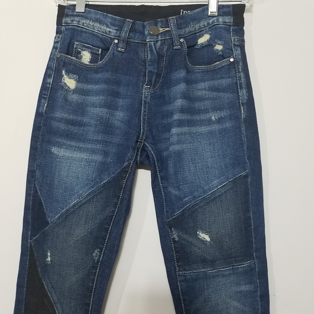 Blank NYC patched stretch skinny jeans 24 - Picture 4 of 6